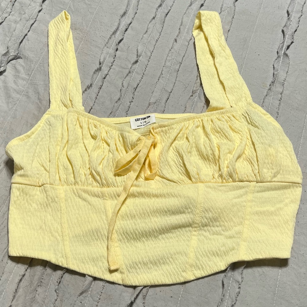 cotton on yellow crop top
